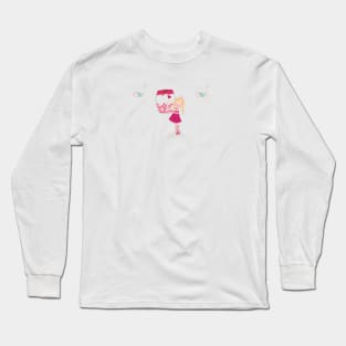 Cute fairy girl heart-filled jar. Long Sleeve T-Shirt